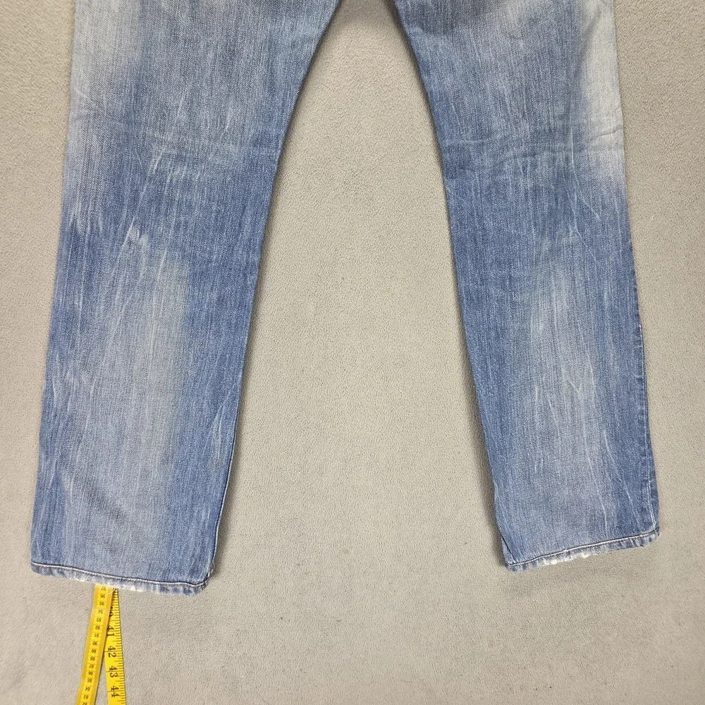 Diesel Jeans Mens 29x32 Blue Safado Regular Slim Straight Altered Hem 0810N